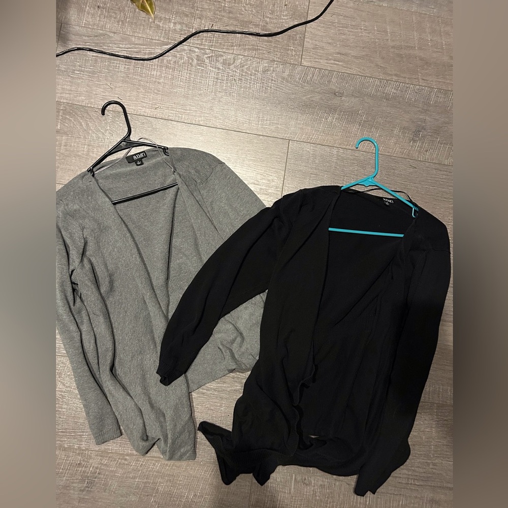 Cardigans, free style, 2 sweaters- one gray and one black